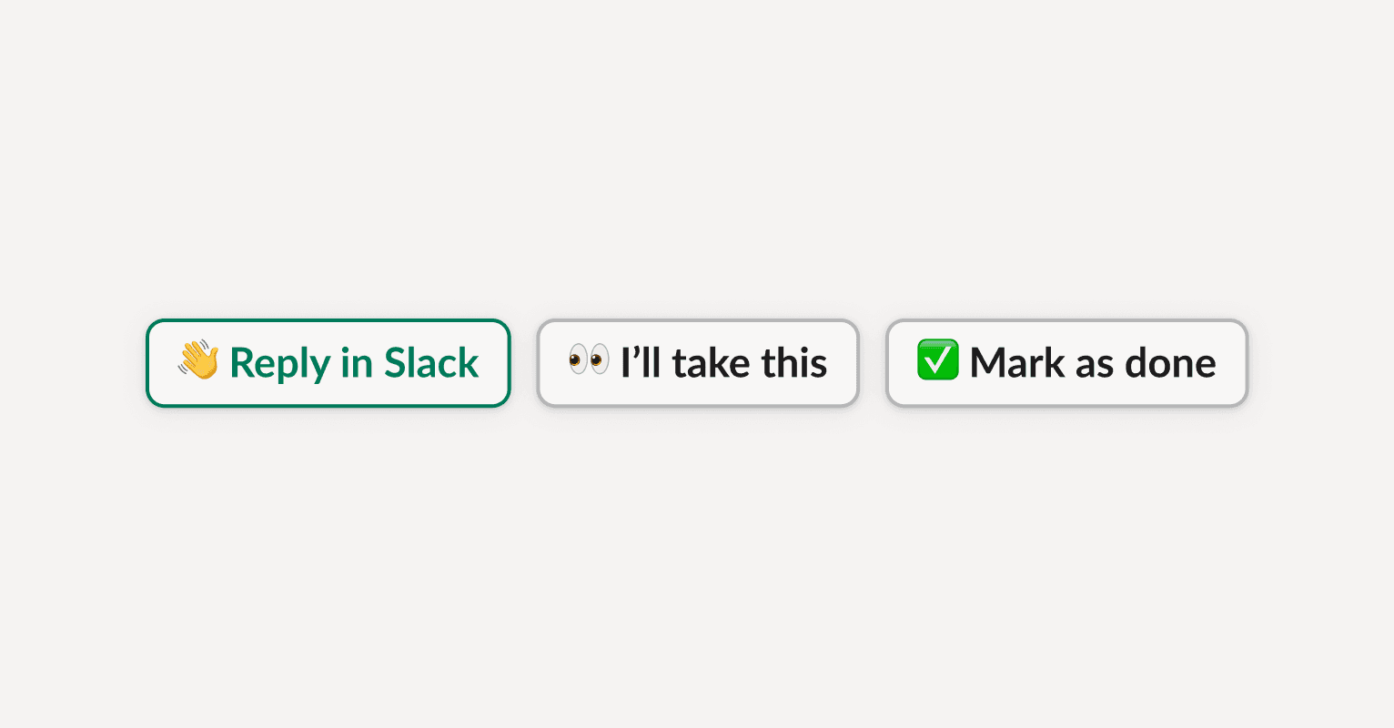 Image showing actions being taken in Slack